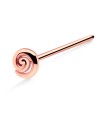 Concentric Circle Silver Straight Nose Stud NSKA-1006